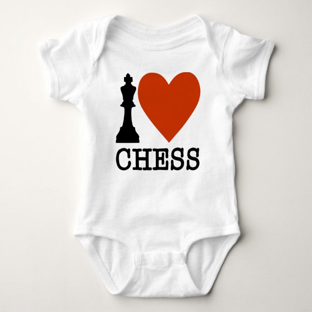 I Heart Chess Baby Bodysuit (Front)