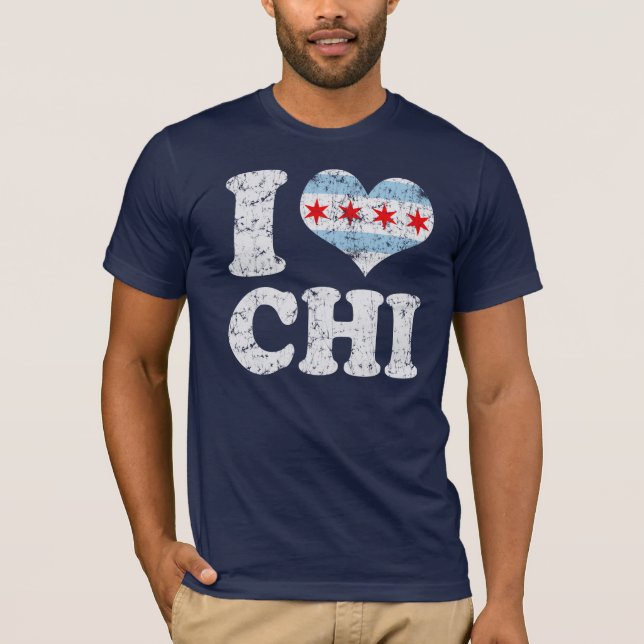 I heart Chicago Flag CHI T-Shirt (Front)