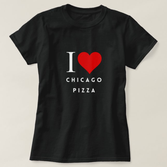I Heart Chicago Pizza blk Womens T-Shirt (Design Front)