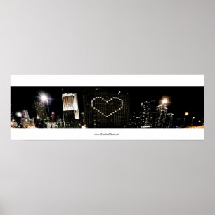 I heart Chicago Skyline in Color Poster