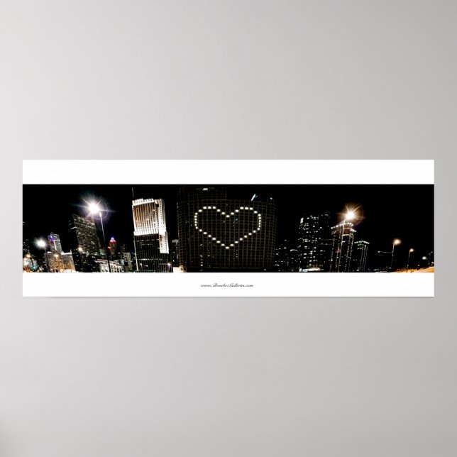 I heart Chicago Skyline in Color Poster (Front)