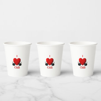 I Heart Chili Paper Cups