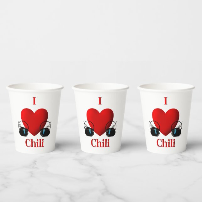 I Heart Chili Paper Cups (Multi)