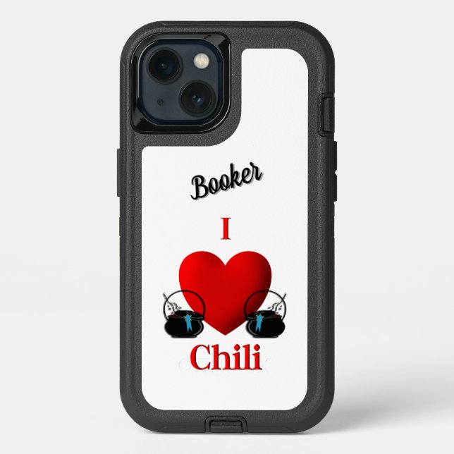 I Heart Chili Personal Name Otterbox iPhone Case (Back)