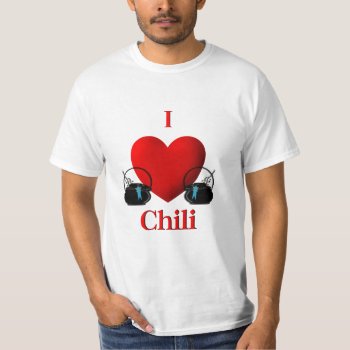 I Heart Chili Pots with Blue Ribbons