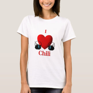 I Heart Chili Pots with Blue Ribbons T-Shirt