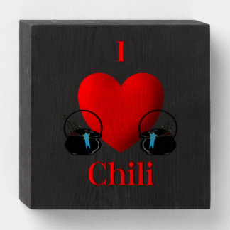 I Heart Chili Wooden Box Sign
