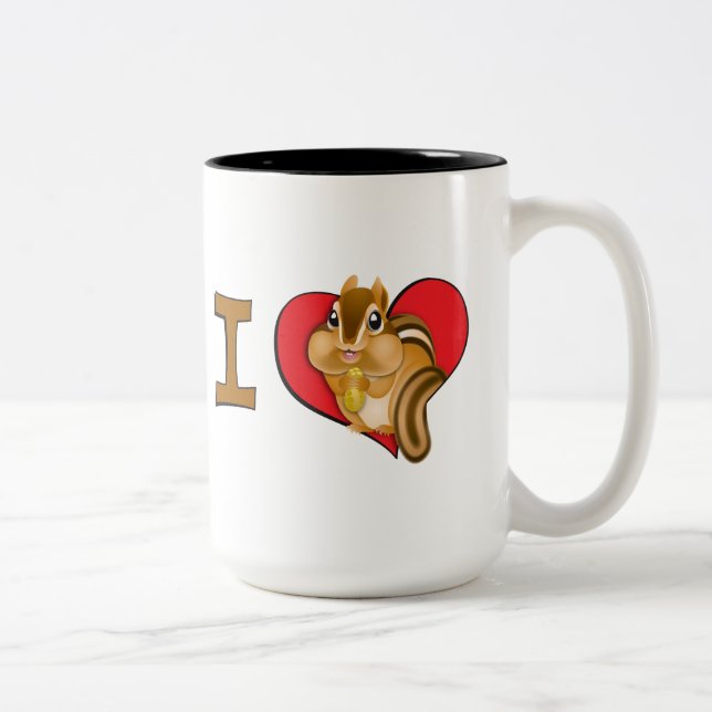 I heart chipmunks Two-Tone coffee mug (Right)