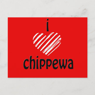 I Heart Chippewa (Red, Black) Postcard