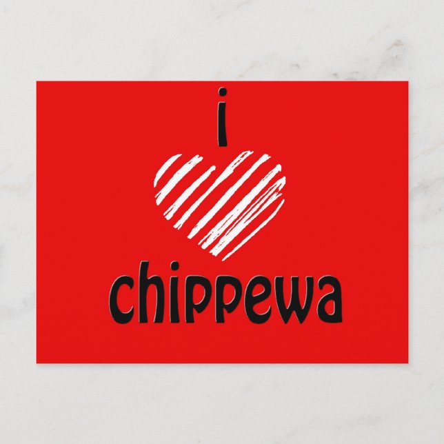I Heart Chippewa (Red, Black) Postcard (Front)