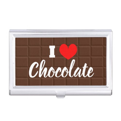 I heart chocolate bar business card case