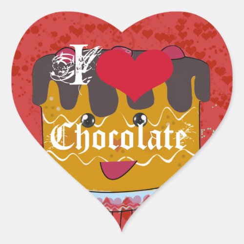 I Heart Chocolate_I Love Chocolate Heart Sticker