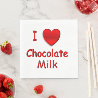 I Heart Chocolate Milk Napkins