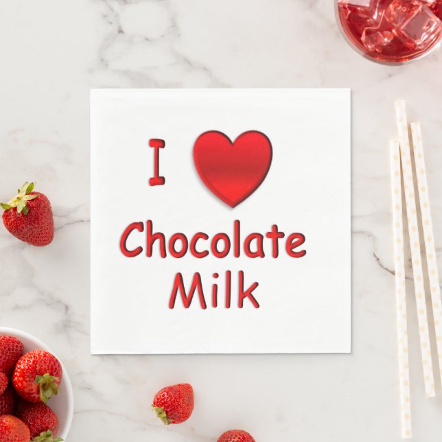 I Heart Chocolate Milk Napkins (Insitu)