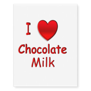 I Heart Chocolate Milk Temporary Tattoos