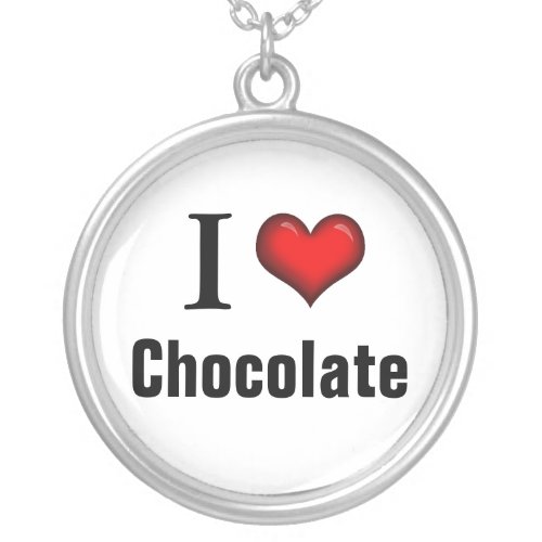 I Heart Chocolate  Sterling Silver Necklace