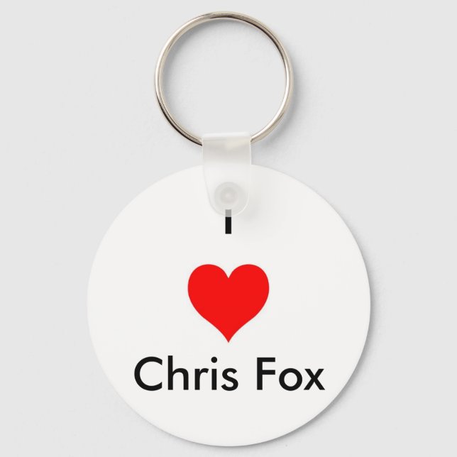 I Heart Chris Fox Keychain [White; Style 2] (Front)