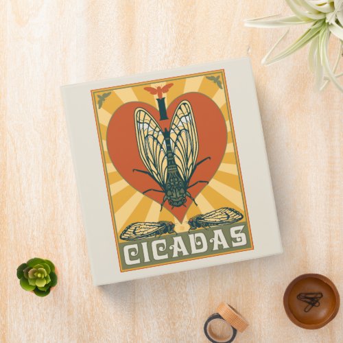 I Heart Cicadas 3 Ring Binder
