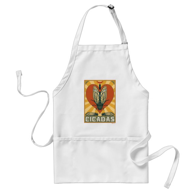 I Heart Cicadas Adult Apron (Front)
