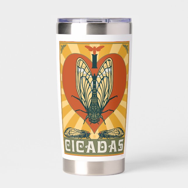 I Heart Cicadas Insulated Tumbler (Front)