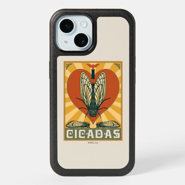 I Heart Cicadas iPhone 15 Case (Back)