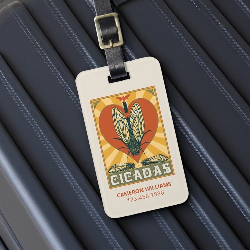 I Heart Cicadas Luggage Tag