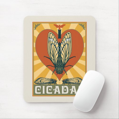 I Heart Cicadas Mouse Pad