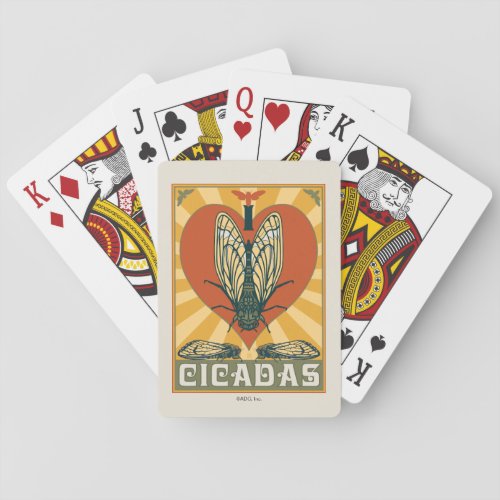 I Heart Cicadas Playing Cards