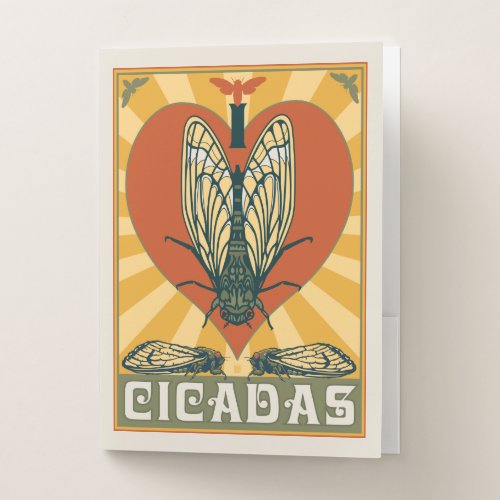 I Heart Cicadas Pocket Folder