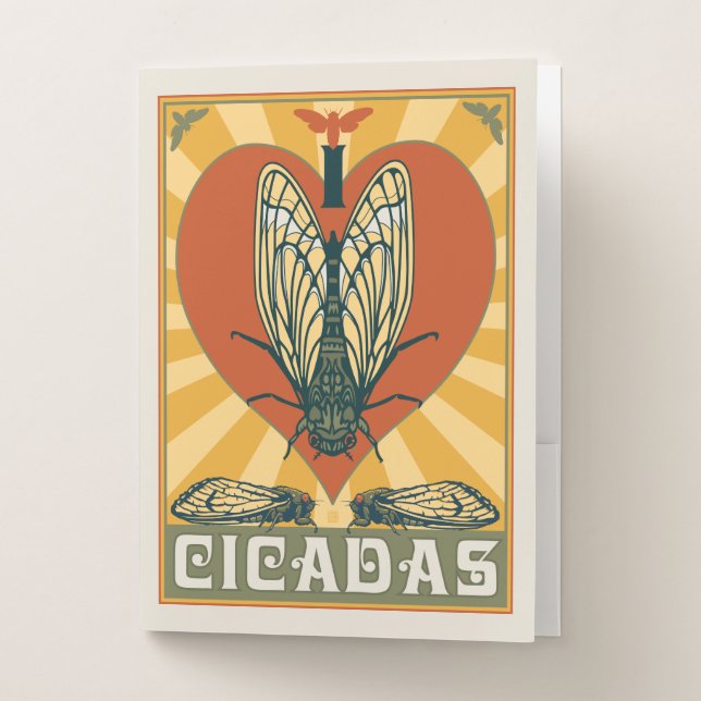 I Heart Cicadas Pocket Folder (Front)