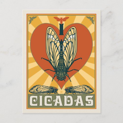 I Heart Cicadas Postcard
