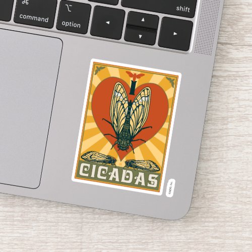 I Heart Cicadas Sticker