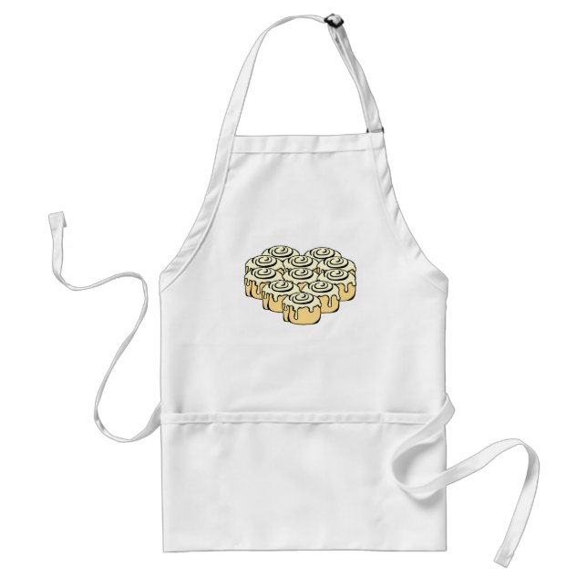 I Heart Cinnamon Rolls Cute Baking Humor Kitchen Adult Apron (Front)