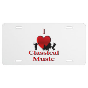 I Heart Classical Music License Plate