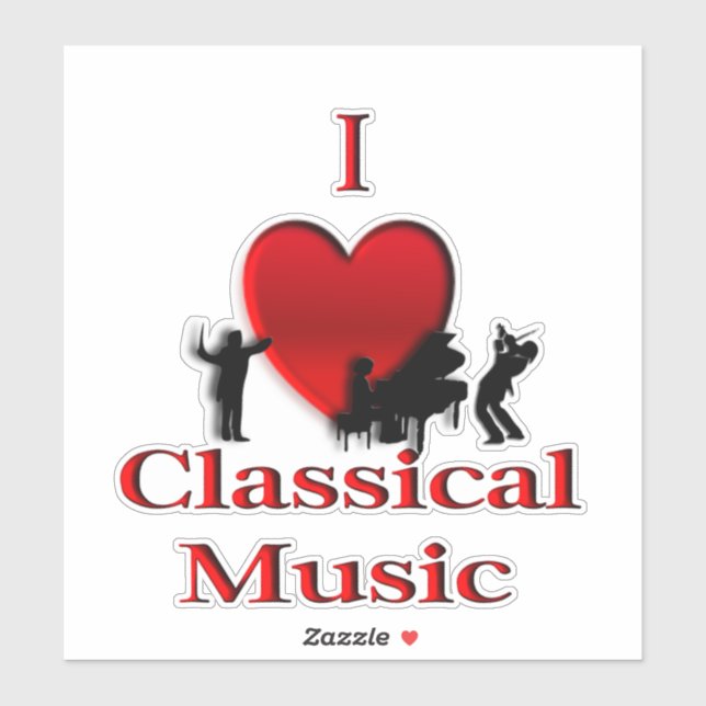 I Heart Classical Music Sticker (Sheet)