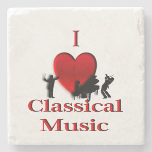 I Heart Classical Music Stone Coaster