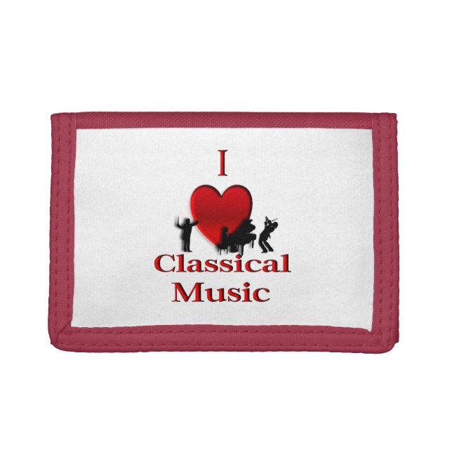 I Heart Classical Music Trifold Wallet (Front)