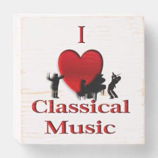 I Heart Classical Music Wooden Box Sign