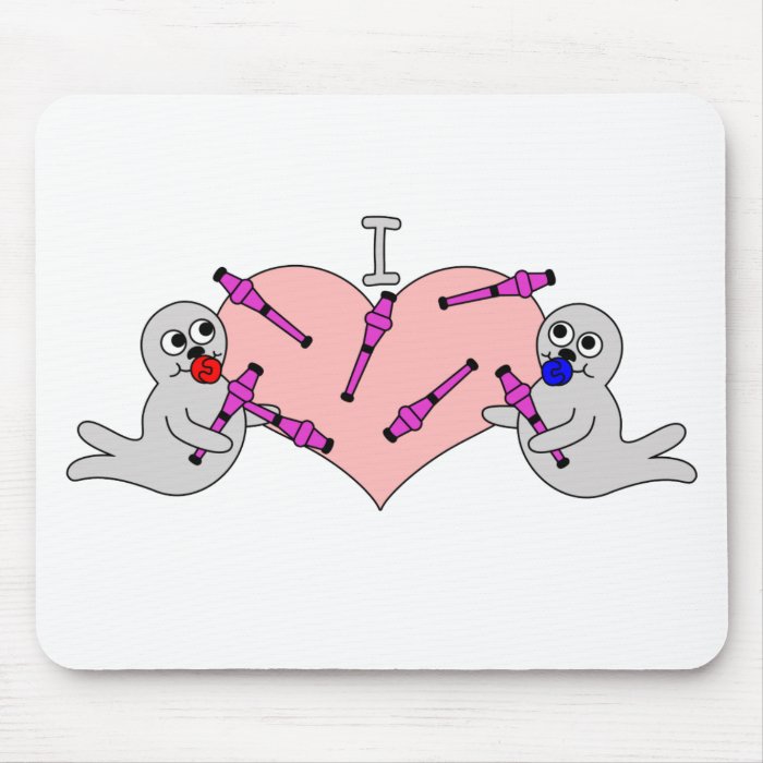 I Heart Clubbing Baby Seals Mouse Mat