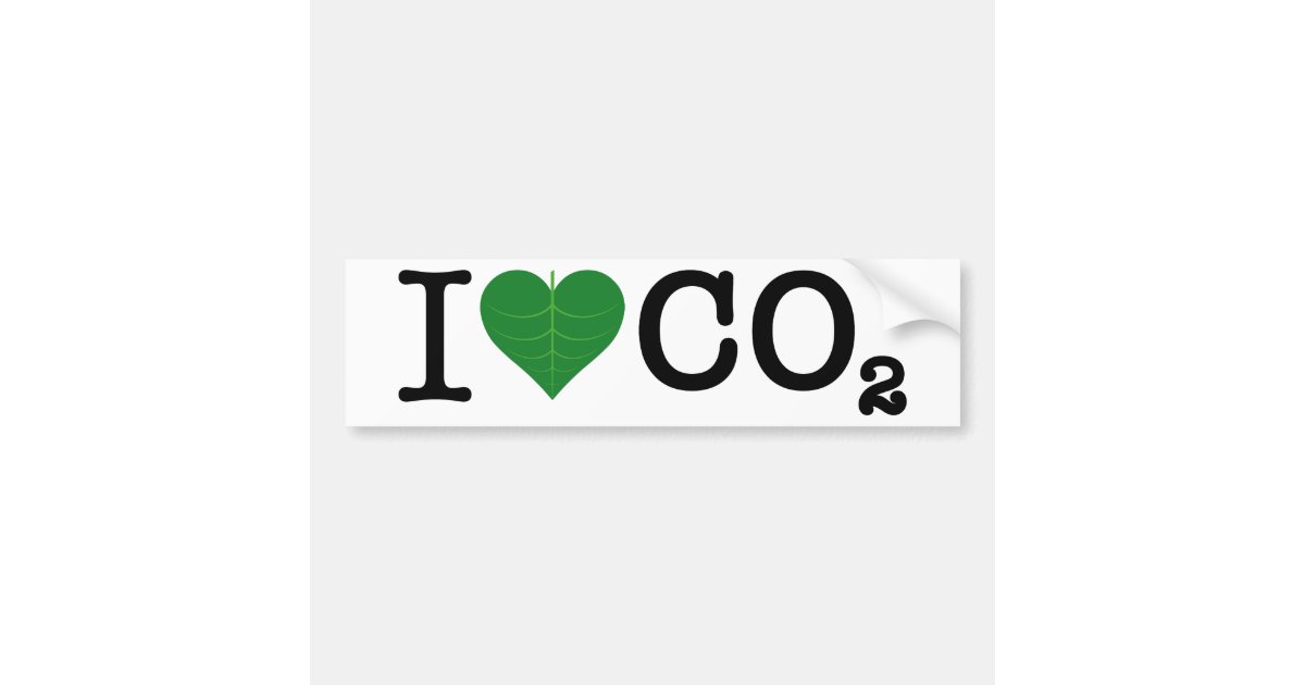 I Heart CO2 Bumper Sticker Zazzle