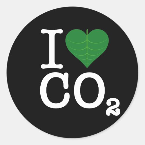 I Heart CO2 Classic Round Sticker