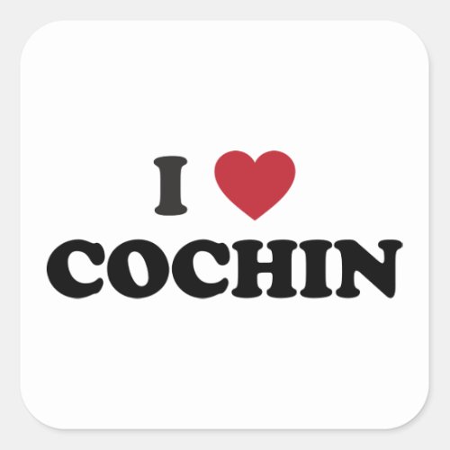 I Heart Cochin India Kochi Square Sticker