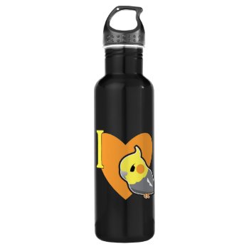 I Heart Cockatiels Stainless Steel Water Bottle by foreverpets at Zazzle