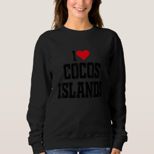 I Heart Cocos Islands with Red heart I love Cocos Sweatshirt