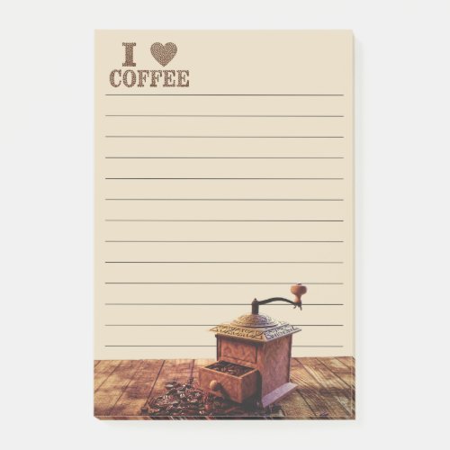 I Heart Coffee And Coffee Grinder Post_it Notes