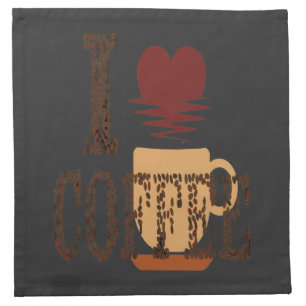 I "Heart" Coffee Bean Cloth Napkin