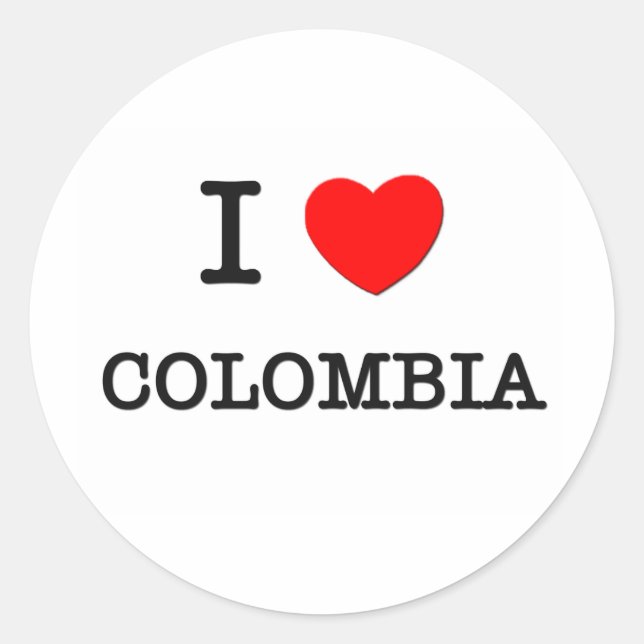 I HEART COLOMBIA CLASSIC ROUND STICKER (Front)