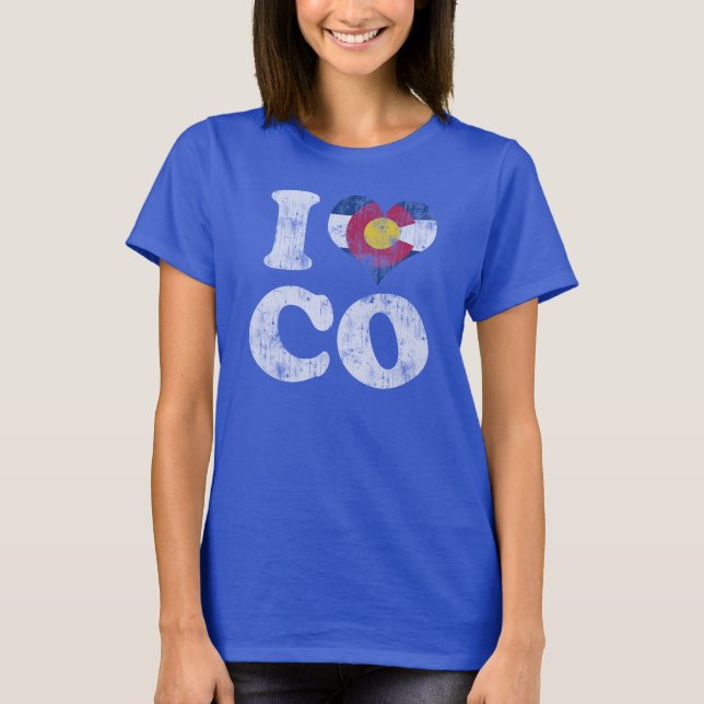 I heart Colorado Flag CO T-Shirt (Front)