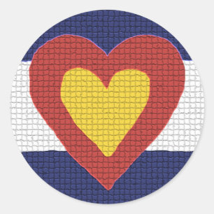 I heart Colorado Flag Products! Classic Round Sticker