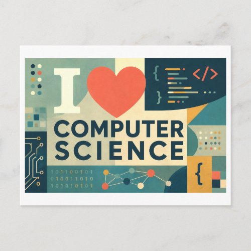 "I [Heart] Computer Science" Postcard